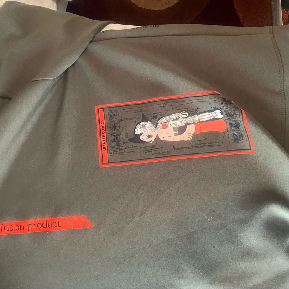 Lot29 Astro Boy Olive Hoodie with orange  , white and black  Graphics - Picture 5 of 5